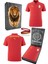 Gs Tsrt 006 Galatasaray Orijinal Lisanslı Polo Yaka Kırmızı Antrenman 5 Yıldızlı T-Shirt + Bileklik Set Hediyelik Ahşap Kutulu 1