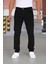 Erkek Siyah Renk Regular Fit Rahat Kesim Esnek Likralı Denim Jeans Kot Pantolon 1