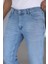 Erkek Mavi Regular Fit Rahat Kesim Esnek Likralı Denim Jeans Kot Pantolon 2