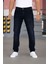 Erkek Koyu Lacivert Renk Regular Fit Rahat Kesim Esnek Likralı Denim Jeans Kot Pantolon 1