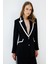 Moda Ilgi Kadın Enkürüsteli Çift Düğme Ceket 7816 Siyah 2