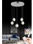 Dünya 5'li Gümüş Ledli Modern Kumandalı 3 Renk Led Avize 1