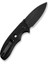 Triptych Flipper & Thumb Stud & Button Lock Knife All Black G10 Handle Çakı 3