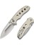 Triptych Flipper & Thumb Stud & Button Lock Knife Ivory G10 Handle Çakı 2