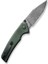 Tranquil Flipper & Thumb Stud Knife Damascus Green Micarta Handle Çakı 3