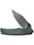 Tranquil Flipper & Thumb Stud Knife Damascus Green Micarta Handle Çakı 4