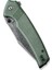 Tranquil Flipper & Thumb Stud Knife Damascus Green Micarta Handle Çakı 5