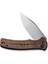 Cogent Flipper & Button Lock Knife Brown Micarta Handle Çakı 4