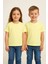 Unisex Basic Pamuklu Oversize Güneş Sarısı Çocuk Tişört 1