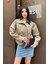 Suni Deri Oversize Bomber Ceket 2