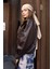 Suni Deri Oversize Bomber Ceket 3