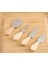 4 Parça Bambu Saplı Peynir Bıçak Çatal Spatula Seti, Sunum Seti Pratik Kullanım 2
