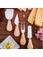 4 Parça Bambu Saplı Peynir Bıçak Çatal Spatula Seti, Sunum Seti Pratik Kullanım 3
