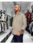Gofre Kumaş Çizgili Oversize Erkek Gömlek 2