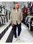 Gofre Kumaş Çizgili Oversize Erkek Gömlek 8