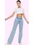 Kadın Regular Boy Denim Jean Yüksek Bel Geniş Paça Pamuk Günlük Kullanım Dayanıklı Malzeme 2