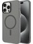 Apple iPhone 15 Pro Kılıf Effx Magsafe Şarj Özellikli Buzlu Transparan C-Pro Sert Kapak-Koyu Gri 1