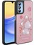 Galaxy A25 Kılıf Parlayan Kabartmalı Ikonik Figürlü Effx Amas Silikon Kapak-Pembe 1