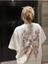 Kadın Çiçekli Baskılı Oversize Kısa Kollu Beyaz Pinterest Tshirt 4