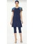 Zen Tül Detaylı Kısa Kol-Kısa Taytlı Havuz Mayo Lacivert 2