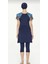 Zen Tül Detaylı Kısa Kol-Kısa Taytlı Havuz Mayo Lacivert 3