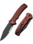 Cogent Flipper & Button Lock Knife Blackwashed Serrated Burgundy G10 Handle Çakı 2