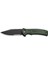 Cogent Flipper & Button Lock Knife Blackwashed Serrated Green Micarta Handle Çakı 1