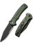 Cogent Flipper & Button Lock Knife Blackwashed Serrated Green Micarta Handle Çakı 2