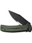Cogent Flipper & Button Lock Knife Blackwashed Serrated Green Micarta Handle Çakı 4