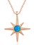 ​gümüş Rose Mavi Opal Taşlı Kutup Yıldızı Kolye 1