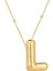 925 Ayar Gümüş Gold Balon L Harfi Kadın Kolye 1
