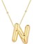 925 Ayar Gümüş Gold Balon N Harfi Kadın Kolye 1