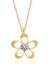 ​925 Ayar Gümüş Gold Zirkon Taşlı Çiçek Kadın Kolye 3