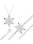 925 Ayar Gümüş Renkli Taşlı Kar Tanesi Kadın Set 1