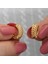 Gümüş Gold Petek Desenli Halka Kadın Küpe 1