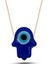 925 Ayar Gümüş Rose Mavi Nazarlı Cam Fatma Ana Eli Kadın Kolye 1