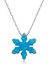925 Ayar Gümüş Mavi Opal Taş Kar Tanesi Kadın Gümüş Kolye 1