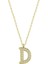 925 Ayar Gümüş Gold D Harfi Kadın Gümüş Kolye 1