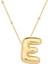 925 Ayar Gümüş Gold Balon E Harfi Kadın Kolye 1