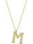925 Ayar Gümüş Gold M Harfi Kadın Gümüş Kolye 1