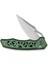Anaaki Flipper & Thumb Hole & Button Lock Knife Green Aluminum Handle Çakı 4