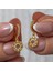 Gümüş Sallantılı Gold Halka Kadın Küpe 1