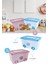 Kapaklı ve Taşınabilir 60 Litre Tekerlekli Oyuncak Saklama Kutusu 2’li Set 1 Pembe 1 Mavi 1