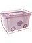 Kapaklı ve Taşınabilir 60 Litre Tekerlekli Oyuncak Saklama Kutusu 2’li Set 1 Pembe 1 Mavi 4