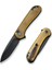 Button Lock Elementum Iı Flipper Knife Ultem Amber & Black Handle Çakı 2