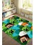 Yeşil Çocuk Halısı Dijital Baskılı Dokuma Kaymaz Tabanlı Yıkanabilir Antialerjik Steve Halısı Çocuk ve Genç Odası Halısı 1