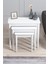 Elegance Beyaz Mdf Lake Boyalı Tabla Gürgen Ayaklı 3 Lü Zigon Sehpa Takımı Çay Sehpası Servis Sehpa 1