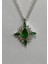 Beş Taşlı Yeşil Taşlı Rodyum Gümüş Şans Kolyesi 1
