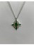 Beş Taşlı Yeşil Taşlı Rodyum Gümüş Şans Kolyesi 3