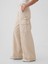 Kadın Bej Low Rise Baggy Kargo Khaki Pantolon 7